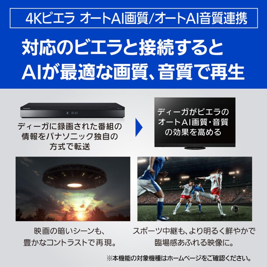 DIGA Panasonic DMR-4T103 ブルーレイ 4Kディーガ 1TB /3番組同時録画