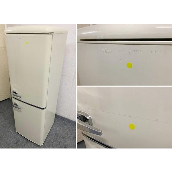 高年式 2024年製 レトロ調 2ドア冷凍冷蔵庫 130L メッキハンドル PRR