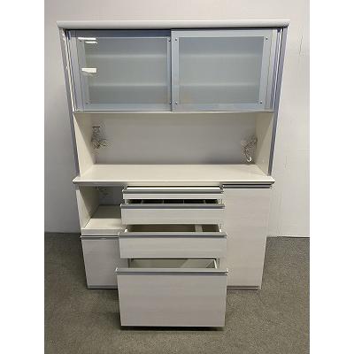 松田家具 キッチンボード 幅140 上下段ソフトクローズ モイス スライド