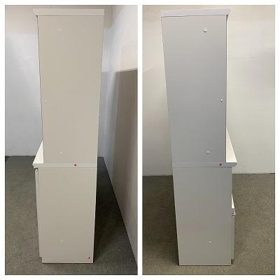 【超美品‼️】定価21万♪ 高級 松田家具 140cm幅キッチンボード 大理石調 松田家具 キッチンボード 幅140 上下段ソフトクローズ モイス スライド