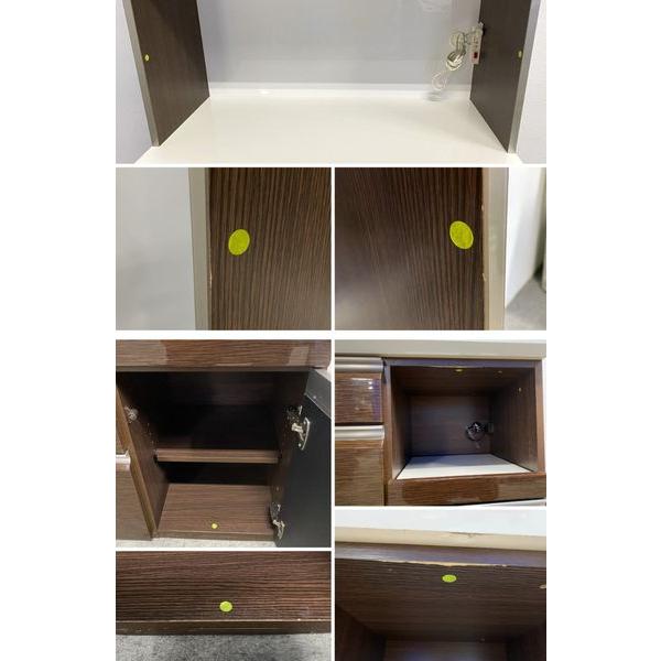 シギヤマ家具 キッチンボード 幅100 ソフトクローズ ブラウン 木目