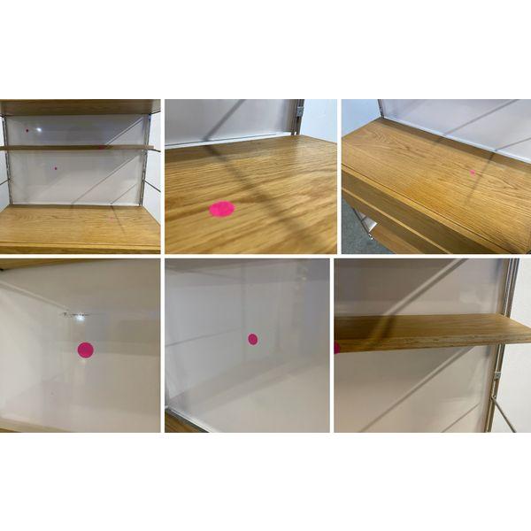 無印良品 ステンレスユニットシェルフ オーク材 幅85 ボックス ガラス