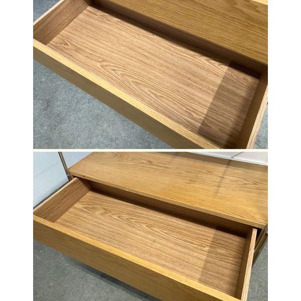 無印良品 ステンレスユニットシェルフ オーク材 幅85 ボックス ガラス
