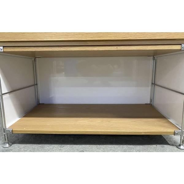 無印良品 ステンレスユニットシェルフ オーク材 幅85 ボックス ガラス