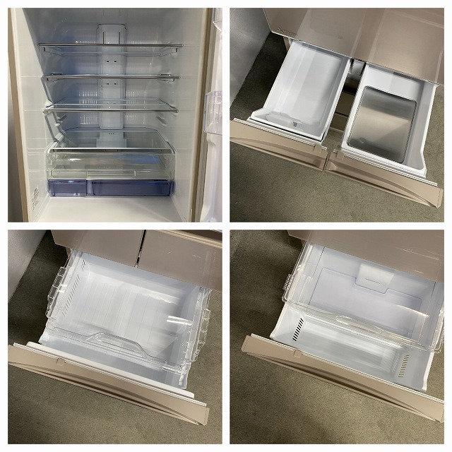 【運搬時３名必要】三菱 スリム5ドア冷凍冷蔵庫 455L 自動製氷 タッチパネル ガラストップ  MR-B46G グレイングレージュ 2021 中古家電 店頭引取歓迎 R10597 運搬時3名必要】三菱 スリム5ドア冷凍冷蔵庫 455L 自動製氷