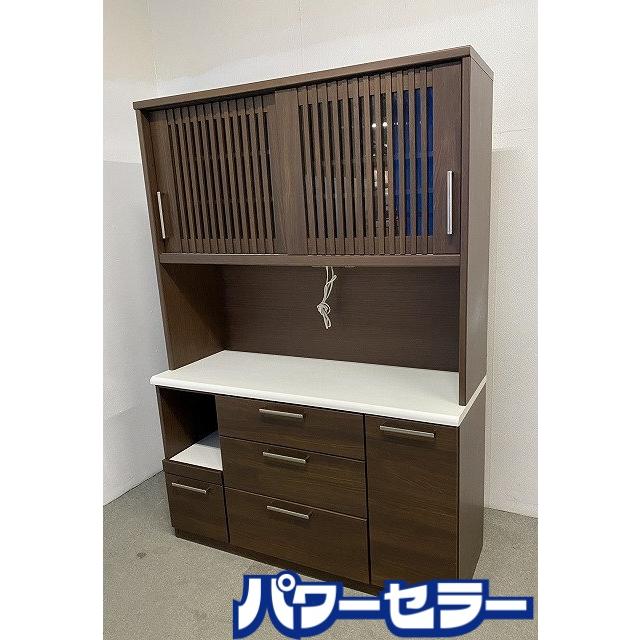 S*n様 ニトリ 食器棚レンジボード ダークブラウン ニトリ/NITORI キッチンボード ビゼン 幅140 ダークブラウン 和モダン