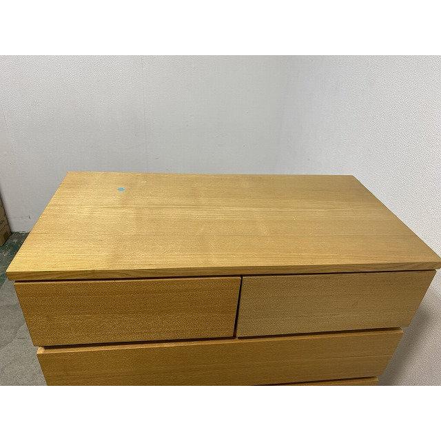 MUJI/無印良品 6段木製ワイドチェスト タモ材 幅80 サイドボード