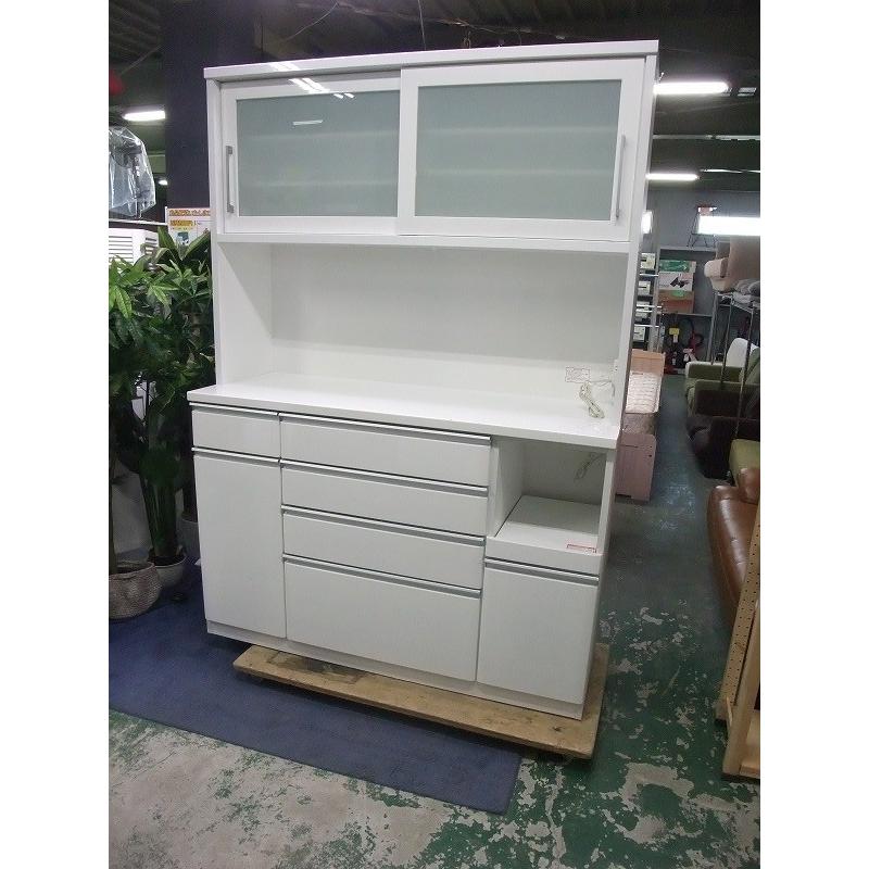 R1253) ニトリ キッチンボード クリスナ140KBWH 2018年製! 食器棚 店頭取引大歓迎♪ r1253中古リサイクルのパワー