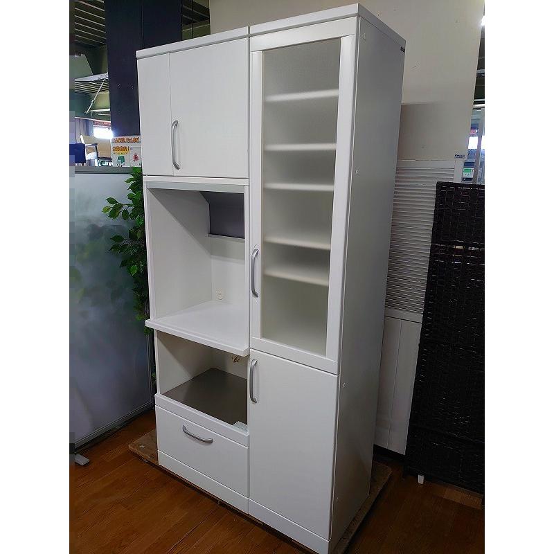 カリモク レンジ台 カップボード 食器棚 フルオープン ホワイト KARIMOKU 収納家具 店頭引取大歓迎♪ R3193) r3193