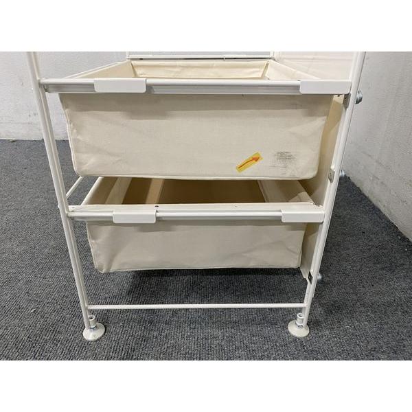 無印良品スチールラック大小2つ、カゴ3つ