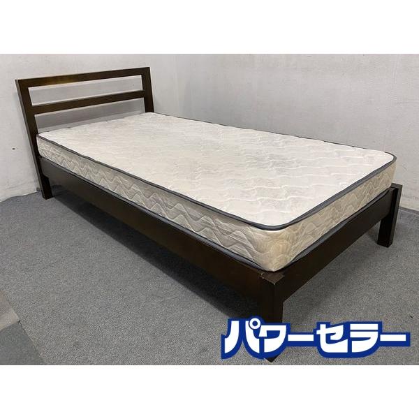 シングルベッドセット 木製フレーム ブラウン 中古家具 店頭引取 シングルベッドセット 木製フレーム ブラウン 中古家具 店頭引取
