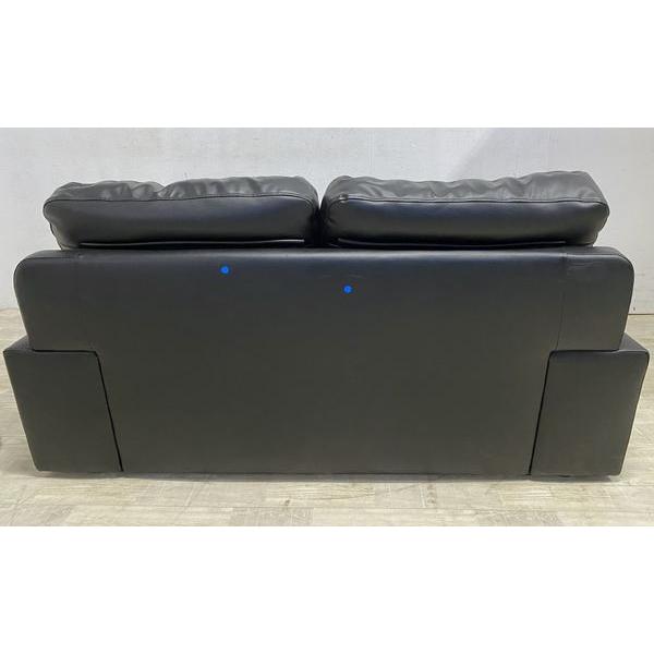 NITORI/ニトリ 2人掛けワイドソファ(Sステイツ) レザー ブラック 幅160