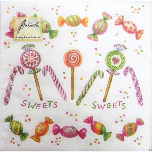 10枚ペーパーナプキン スウィート [Ambiente] ペロペロキャンディ キャンディー ペーパーナプキン