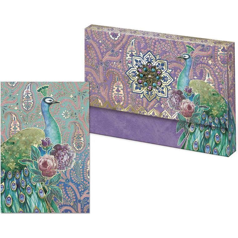 パンチスタジオ ブローチ ポートフォリオ カードセット ピーコックペイズリー Punch Studio 定形サイズ ブランクカード 無地カード 孔雀 クジャク Kaderia Yahoo店 通販 Yahoo ショッピング