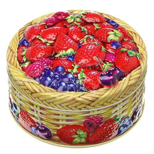 缶入りキャンディ缶 サマーベリーバスケット チャーチルエンボス缶入り