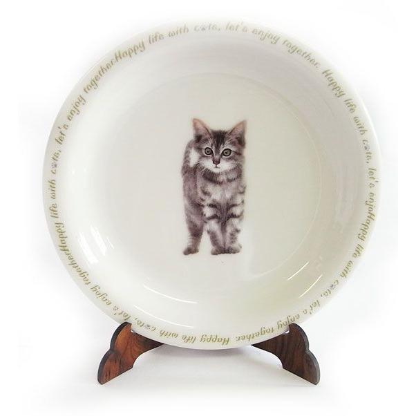 猫食器シリーズ CAT 平皿 キジトラ[KYOSHINKAKOU]猫・ネコ・ねこ・CAT