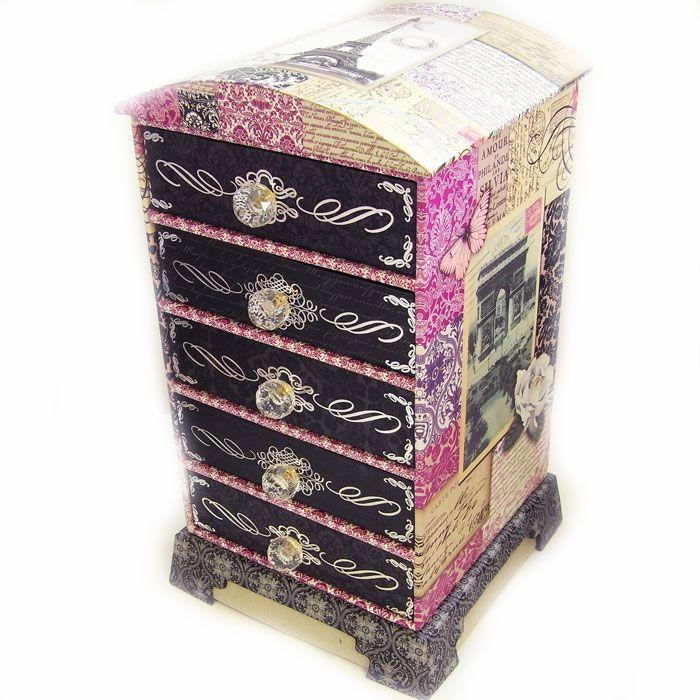 [Punch Studio]限定トール ジュエリーチェスト パリの写真と白バラパンチスタジオ収納ケース・ジュエリーボックス・インテリア