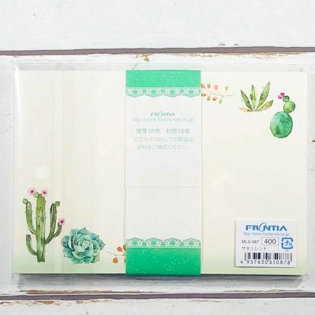 レターセット サキュレント 多肉植物 サボテン 10枚入り[FRONTIA