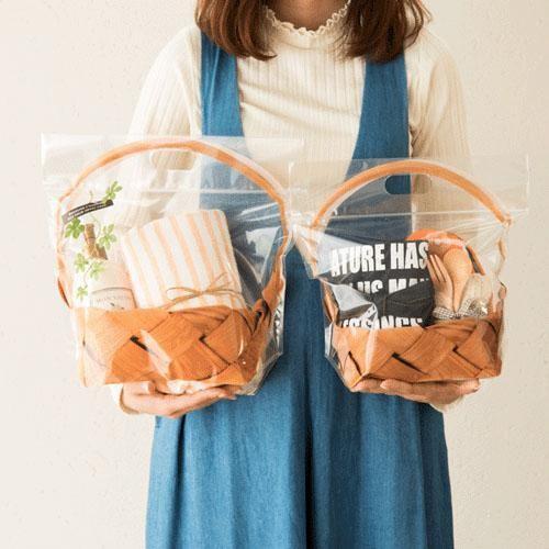 115-037 業務用ジップバッグ おすそわけバッグ 籠 マチ付き S5枚メール