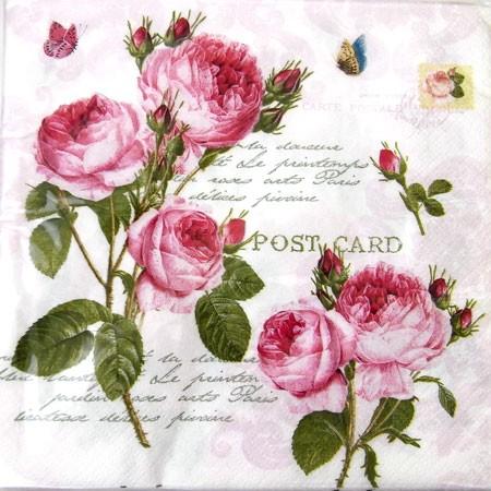 5枚ペーパーナプキンロマンティックローゼズ Nuova ヌオヴァ イージーライフデザインペーパーナフキン 紙ナプキン デコパージュ