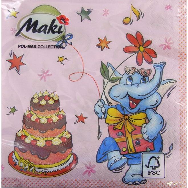 ペーパーナプキン メール便ok エレファントケーキ ピンク Maki 2枚入りペーパーナフキン 紙ナプキン デコパージュ Slog Kaderia Yahoo店 通販 Yahoo ショッピング