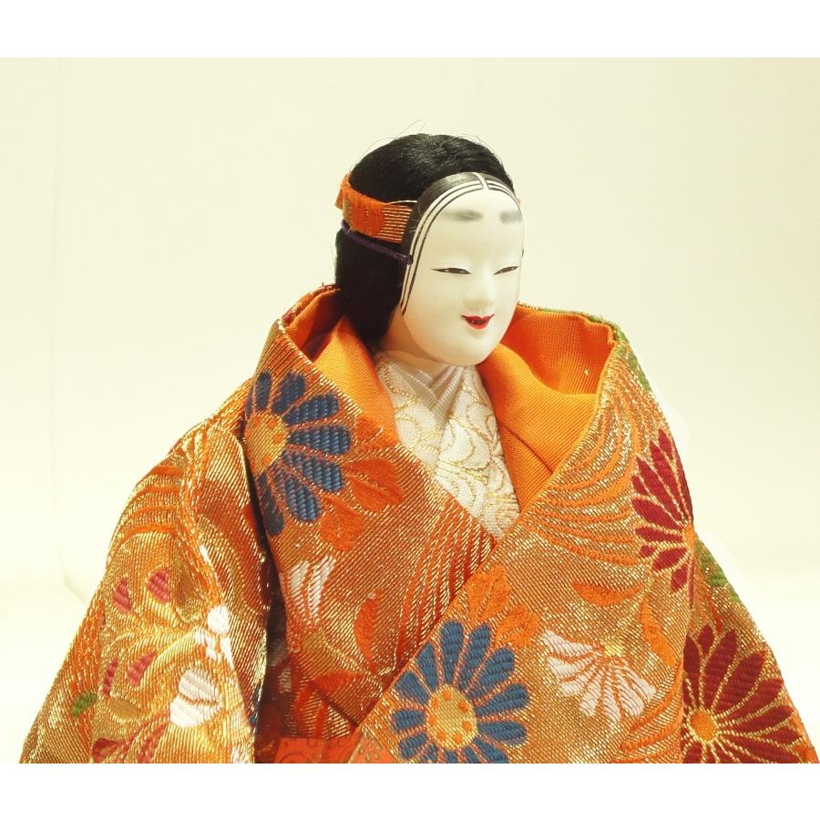 日本人形 能人形 熊野 ガラスケース付 木目込み3号ケースt 間口32cm 