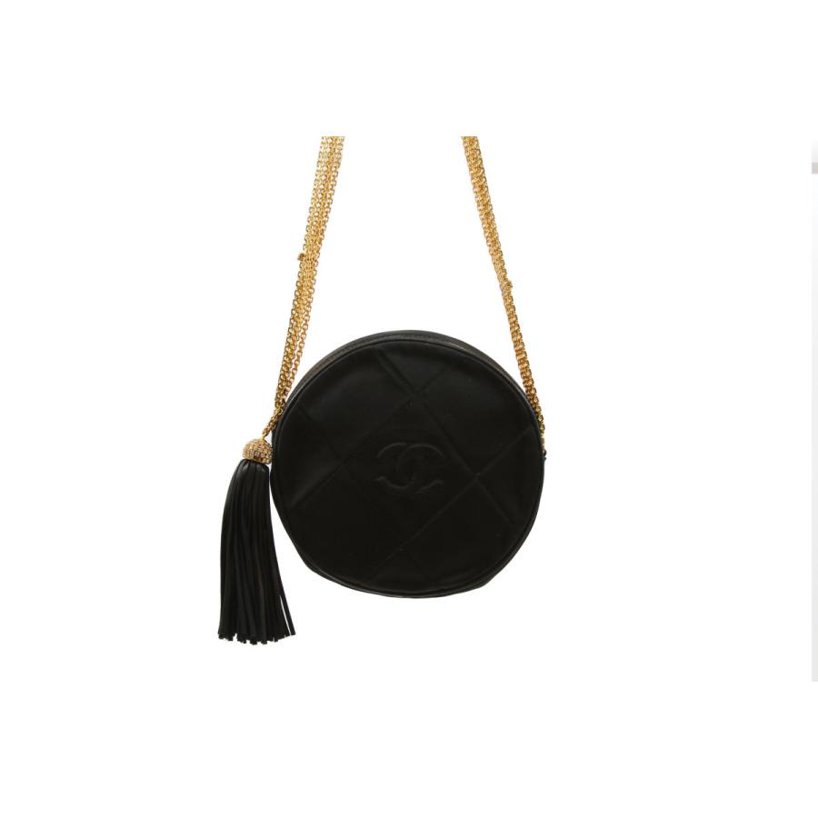 シャネル ナイロン チェーンショルダーバッグ チェーンショルダーバッグ カーフ ブラック レディース レディースファッション 丸型 B1917