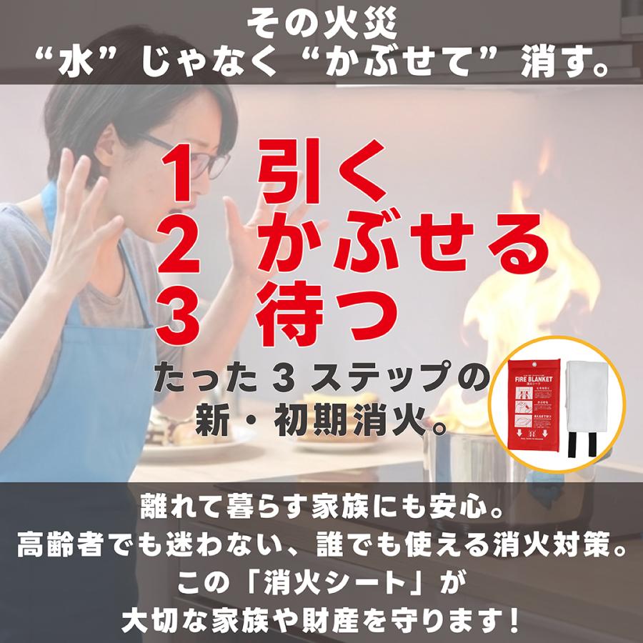 角利産業 消火器 家庭用 消火シート 1m×1m 初期消火 火事 火災