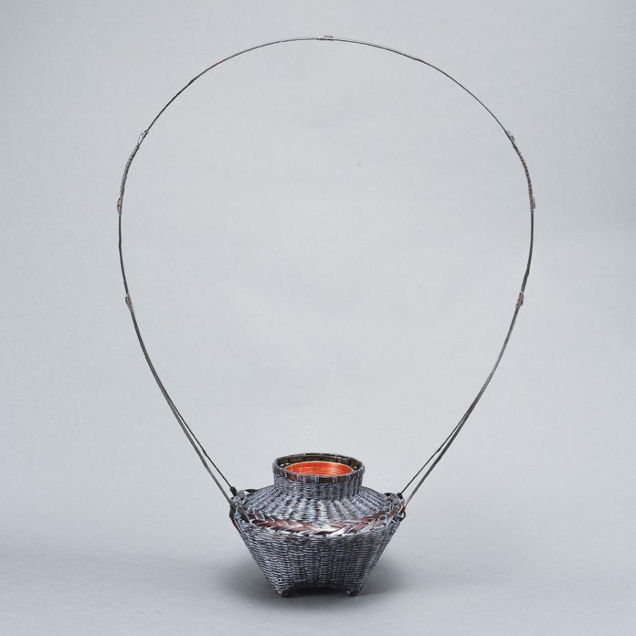 花器 竹 竹器 生け花 染牡丹籠(手付)No.3 : フラワーショップ花 花器 竹 竹器 生け花 染牡丹籠(手付)No.3 : フラワーショップ花