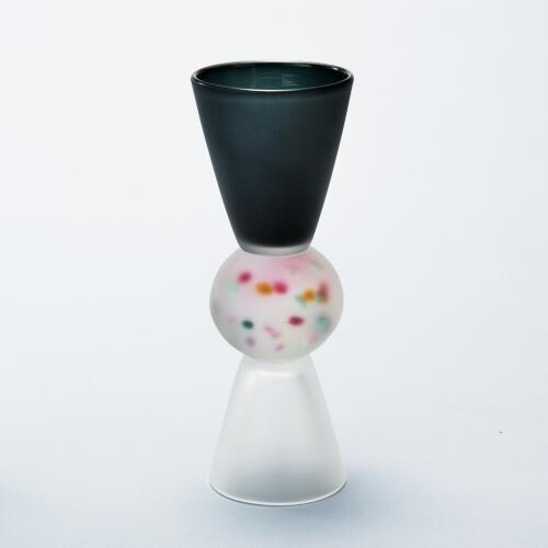 「富山ガラス工房」のガラス造形作家による手作りの一品花器 花瓶 ガラス 生け花 フラワーアレンジメント グラス・メリーT-26 フラワーベース