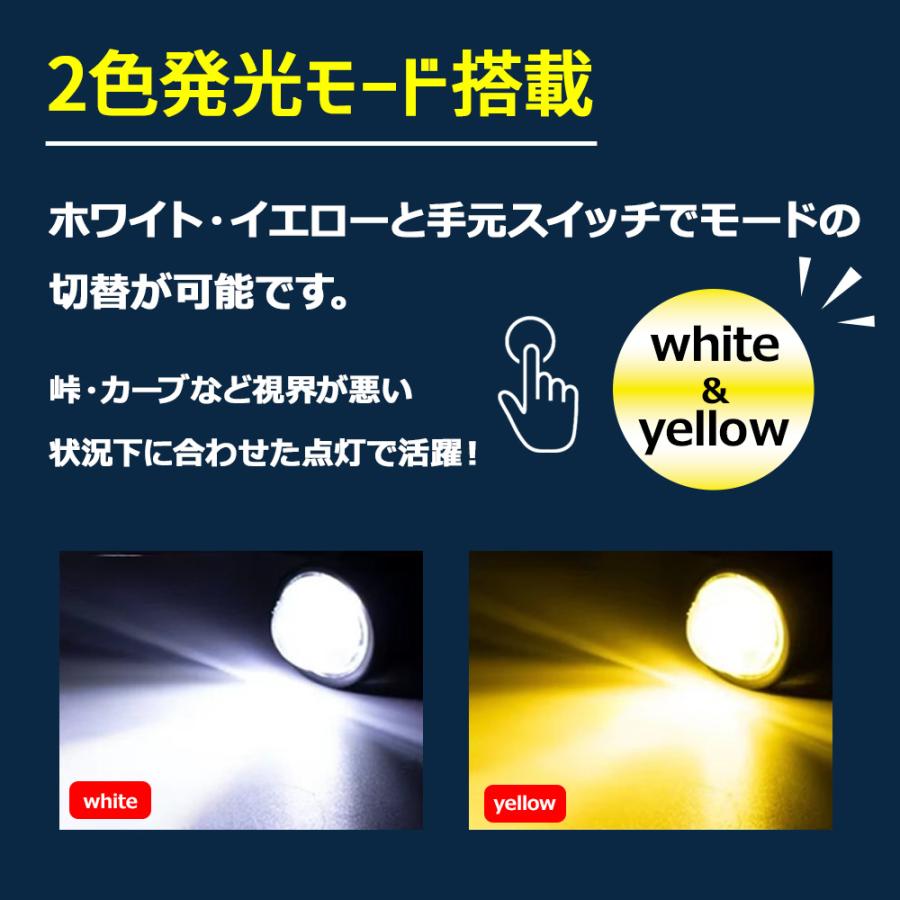 バイク LED フォグランプ レンズ 汎用品 左右セット 丸形 12/24V兼用