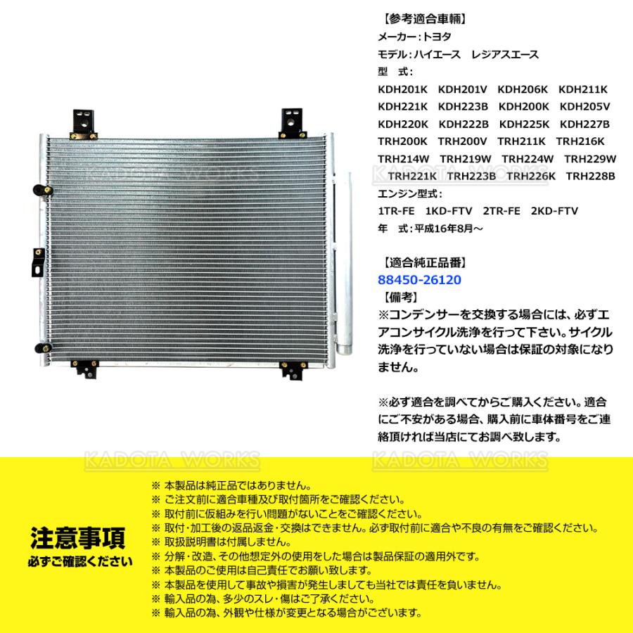 コンデンサー トヨタ ハイエース TRH224W TRH229W GDH221K GDH226K
