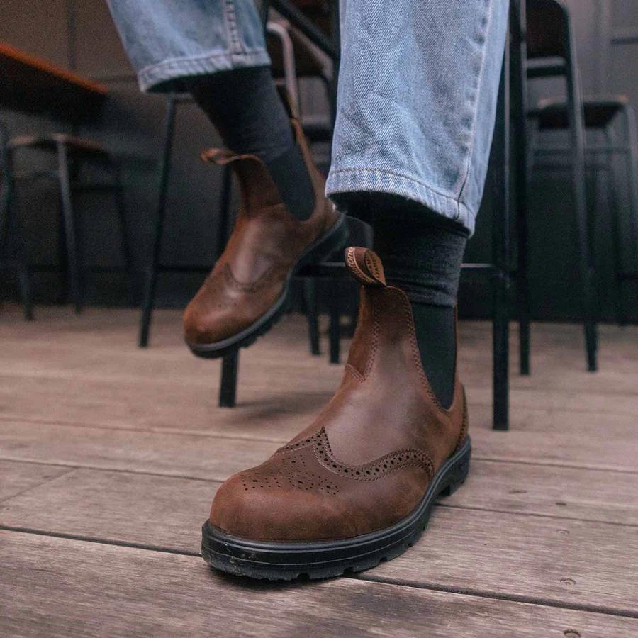 Blundstone ブランドストーン BS2444 Antique Brown アンティークブラウン スムースレザー ウイングチップ サイドゴアブーツ BS2444251 | BLUNDSTONE | 04