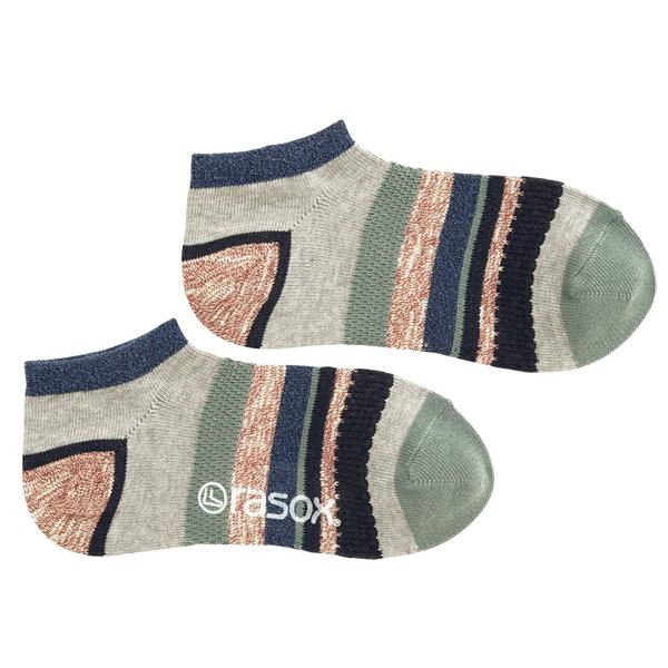 rasox マルチボーダー スニーカー ラソックス ショート丈ソックス CA211SN03 マルチボーダーロウ | rasox | 06