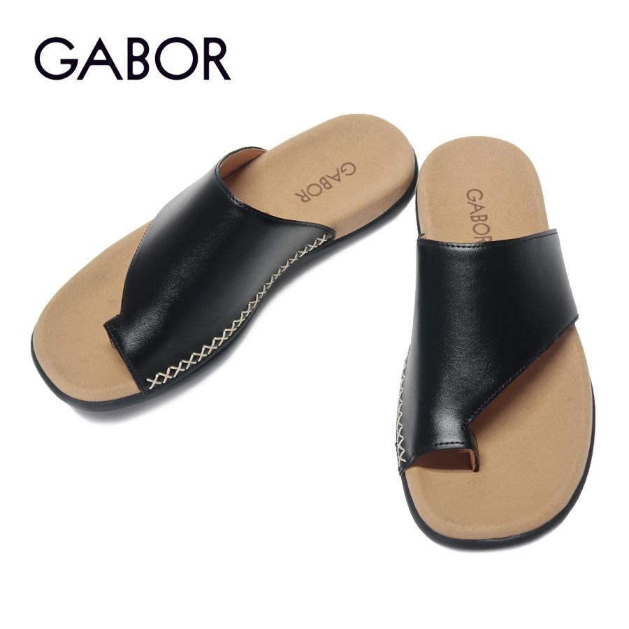 Gabor（ガボール） トングサンダル ブラック 03700-27 レディース