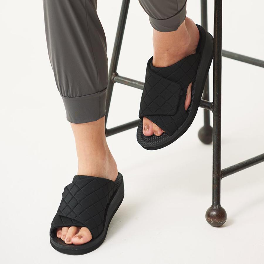 シダス　ブラック キルティング　ウチッパ 　　　　XS SIDAS（シダス） SIDAS UTIPPA Black リカバリールームシューズ