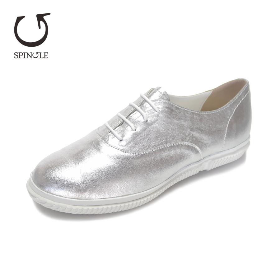 SPINGLE スピングル SP-1833 Silver シルバー カンガルーレザー レディース スニーカー ワイド幅 1833 | SPINGLE