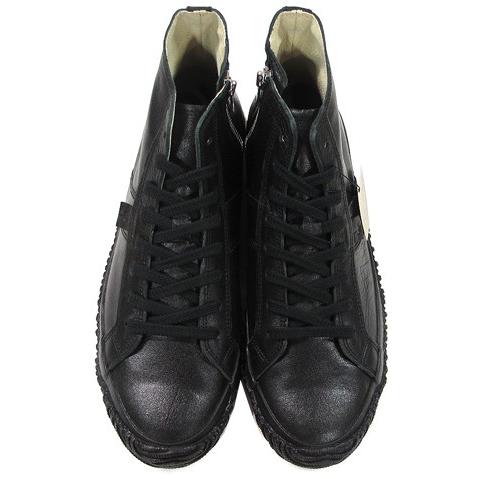 スピングルムーブ SP-443 Black 黒 ハイカット カンガルーレザー SP-443 Black | 国産ハンドメイド スニーカー スピングル