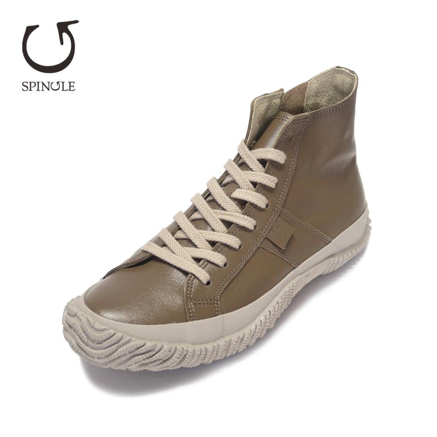 SPINGLE スピングル SP-443 Olive Gray オリーブグレー カンガルーレザー ハイカット メンズ レディース スニーカー 443 | SPINGLE