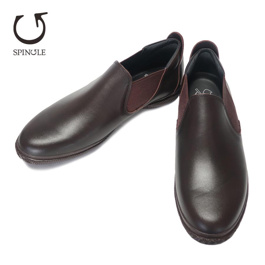 SPINGLE（スピングル） SP-6125 Brown ブラウン サイドゴア スリッポン 