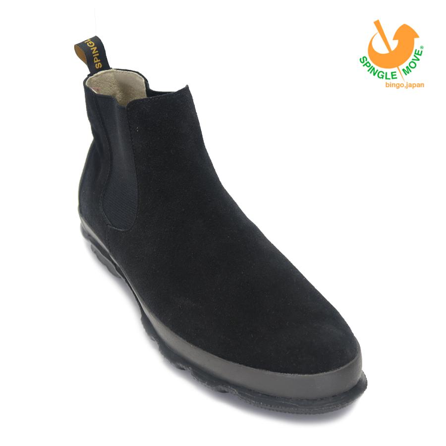 【美品】SPINGLE MOVE サイドゴアブーツ スエード SS 黒 SPINGLE MOVE スピングルムーブスエード ブーツ