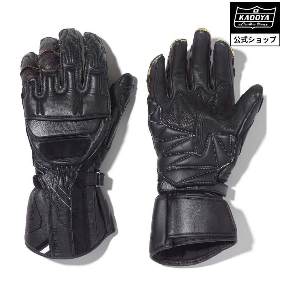 GPS GLOVE-K 　BLACK×BLACK　KUSHITANI×KADOYAコラボレーション　レーシンググローブ｜kadoya-leathers