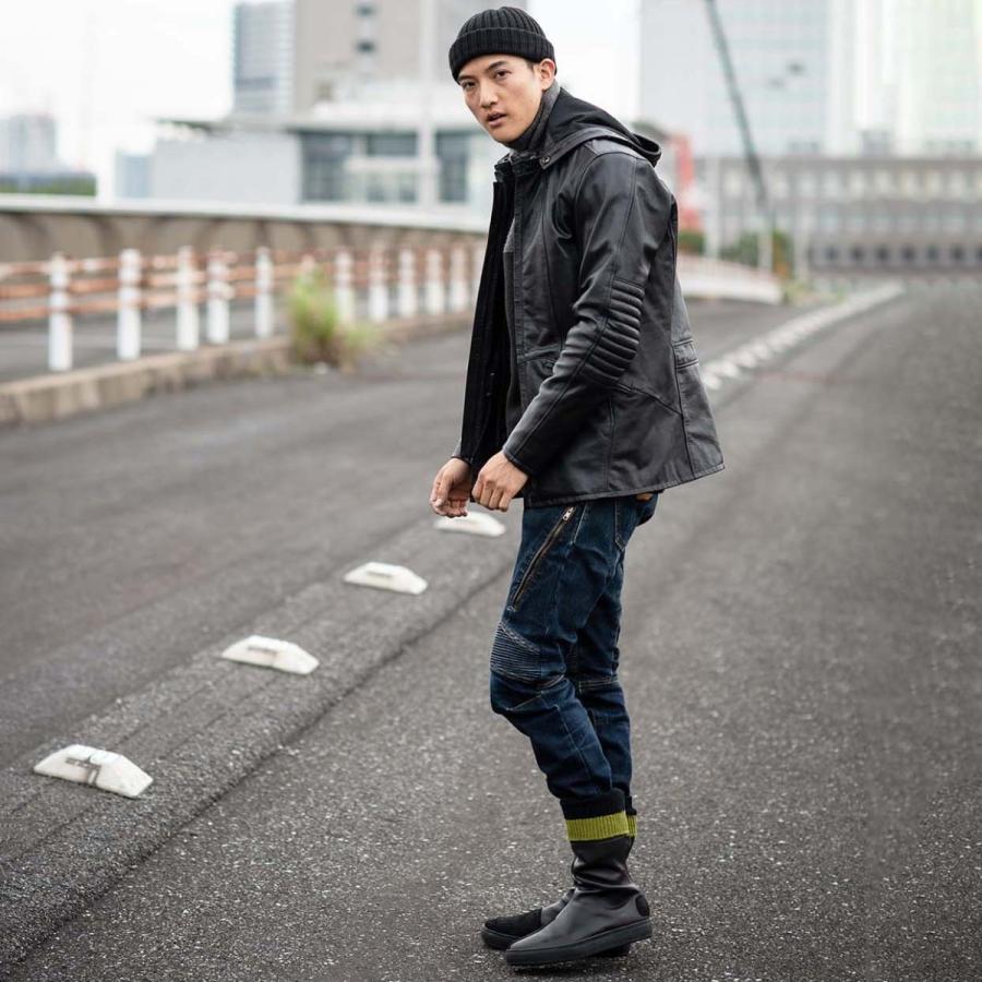 KADOYA BOOTS SOCKS カドヤ メンズソックス|ブラック×カーキ : KADOYA 