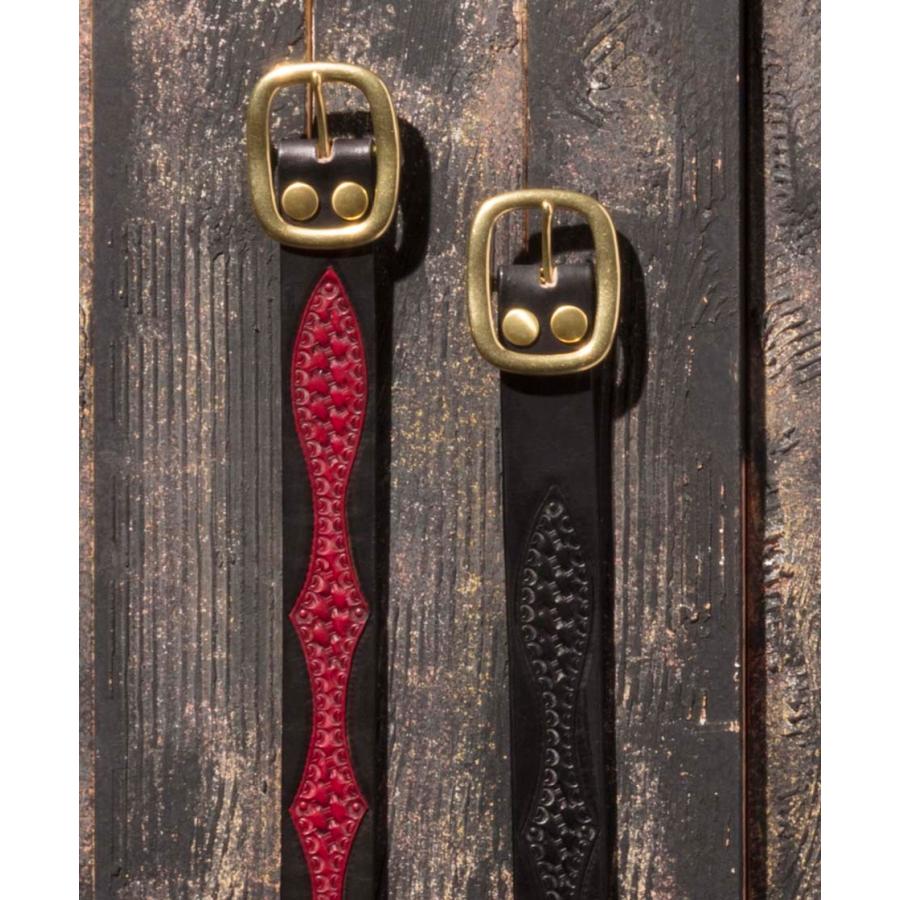 KADOYA/IRON HEART BELT ブラック×レッド KADOYA（カドヤ） レザーベルト 88630230KADOYA公式