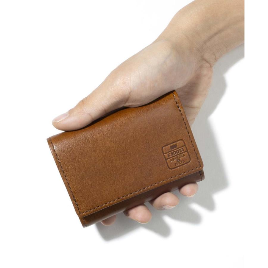 3 FOLD COMPACT WALLET / BROWN　KADOYA カドヤ　ショートウォレット　MADE IN JAPAN｜kadoya-leathers｜08