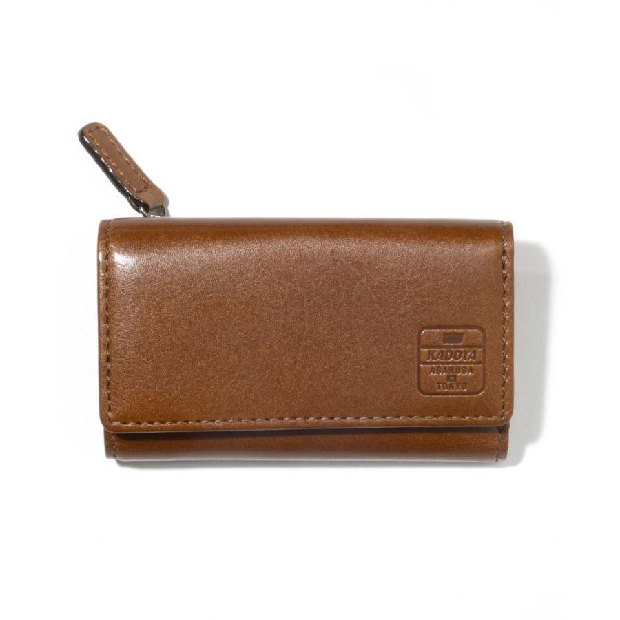 KEY CASE COMPACT WALLET / BROWN　KADOYA カドヤ　キーケース&ウォレット　MADE IN JAPAN｜kadoya-leathers