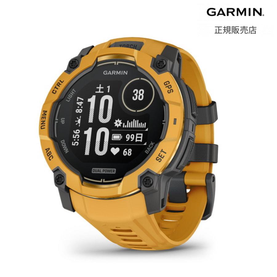 数量限定カラー 新作 ガーミン 国内正規品 GARMIN Instinct 3 Dual Power 50mm Sunburst 010-02935-32