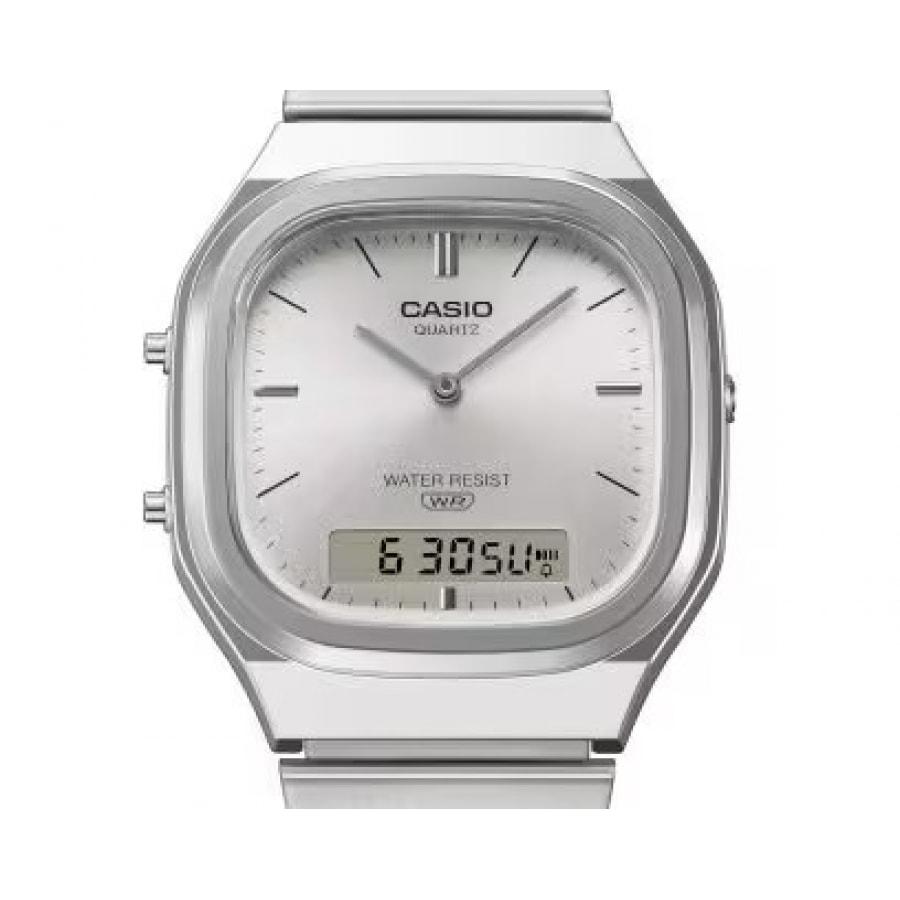 CASIO CLASSIC(カシオ クラシック)国内正規品 CASIO カシオ AQ-240E-7AJF デジアナ メンズ腕時計 ホワイト 樹脂バンド 日常生活防水 レトロの画像