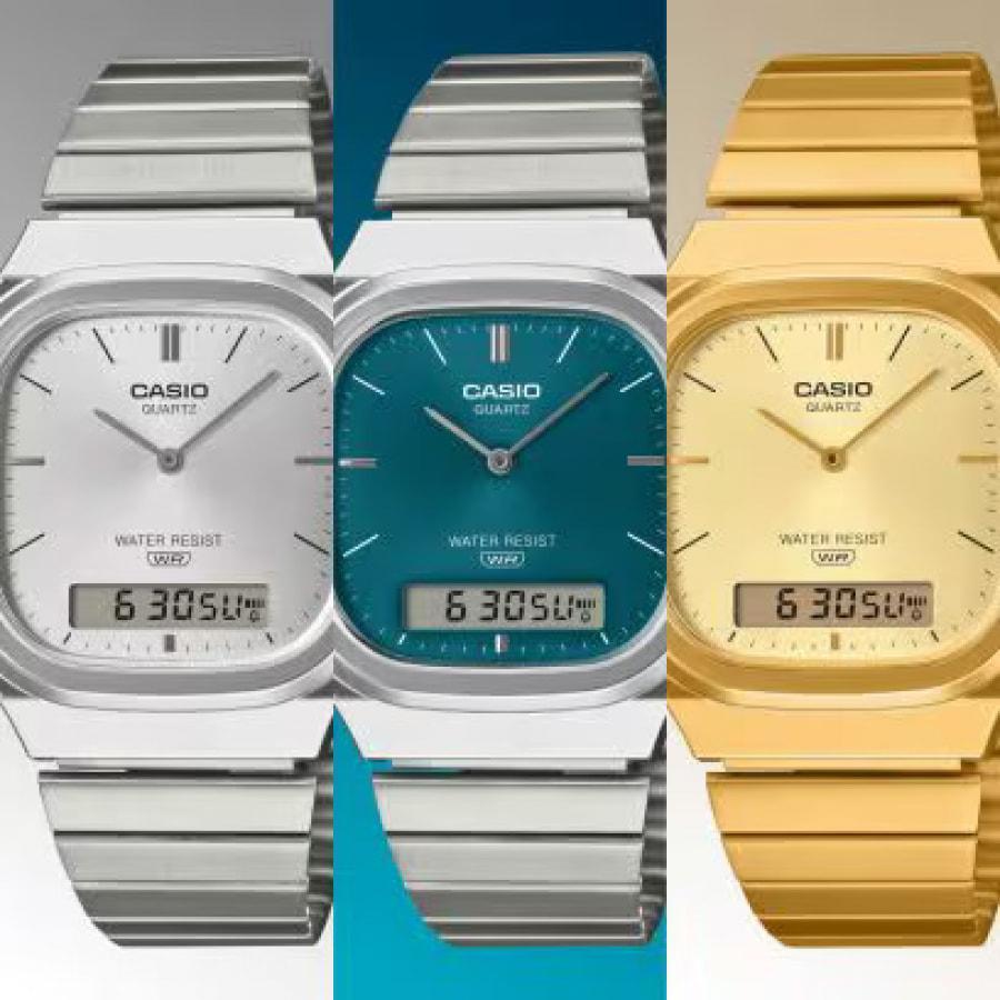 CASIO CLASSIC カシオ クラシック 国内正規品 CASIO カシオ AQ-240EG-9AJF デジアナ メンズ腕時計 ゴールド メタルバンド 日常生活防水 レトロの画像
