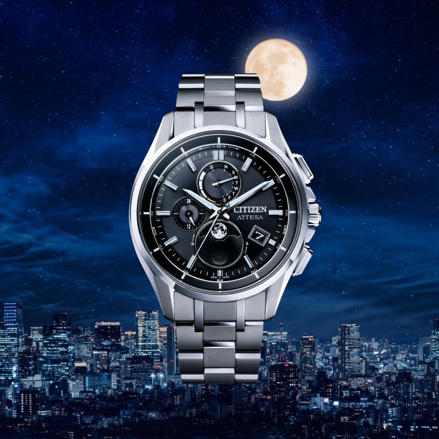 シチズン 国内正規品 CITIZEN 光発電エコ・ドライブ電波時計　ダイレクトフライト　ムーンフェイズ BY1001-66Eの画像